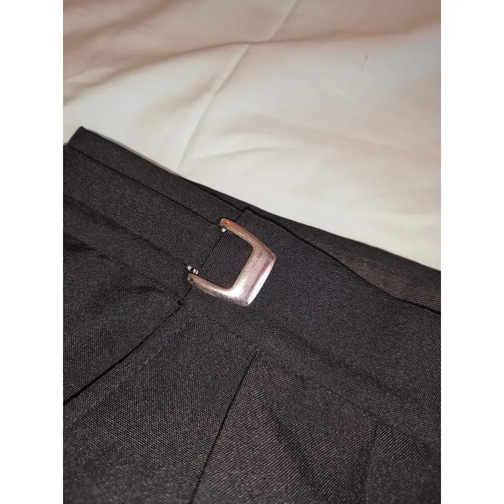 Jean Yves Men's Black Tuxedo Pants 40R Adjustable Metal Buckle Satin Stripe Y2K